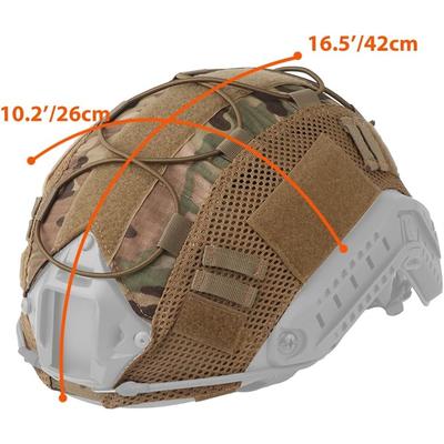 Taktischer Helmbezug Camo Stoffbezug für Airsoft Fast Helm mit Klettverschluss, Nylonschlaufen & Stoßkordel für Militär-Ohne Helm