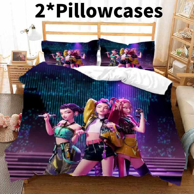 Kpop Hunters Demon Digital Print Duvet Cover Pillowcase Set Bedding Bedroom