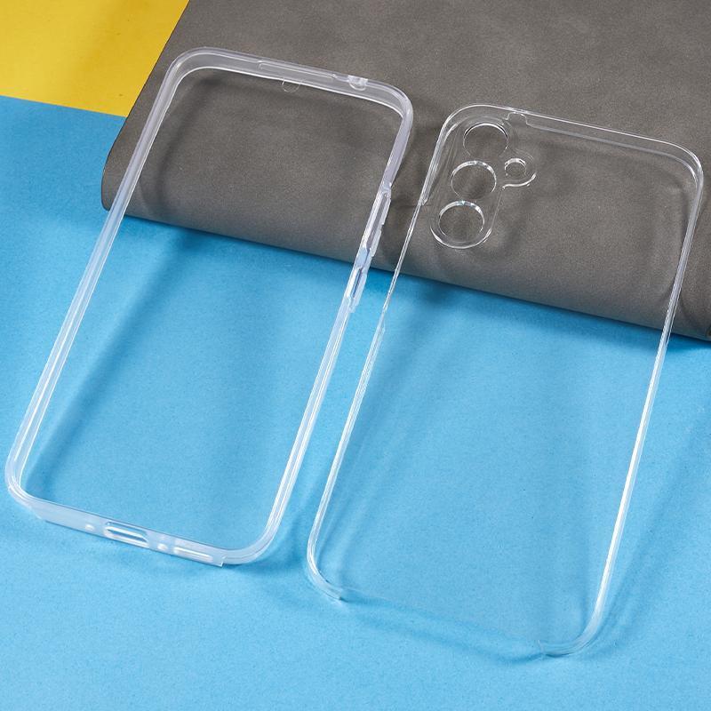 For Samsung Galaxy A34 5G TPU Frame+Acrylic Back+PET Front Cover Clear Phone Case Full Protection Cover