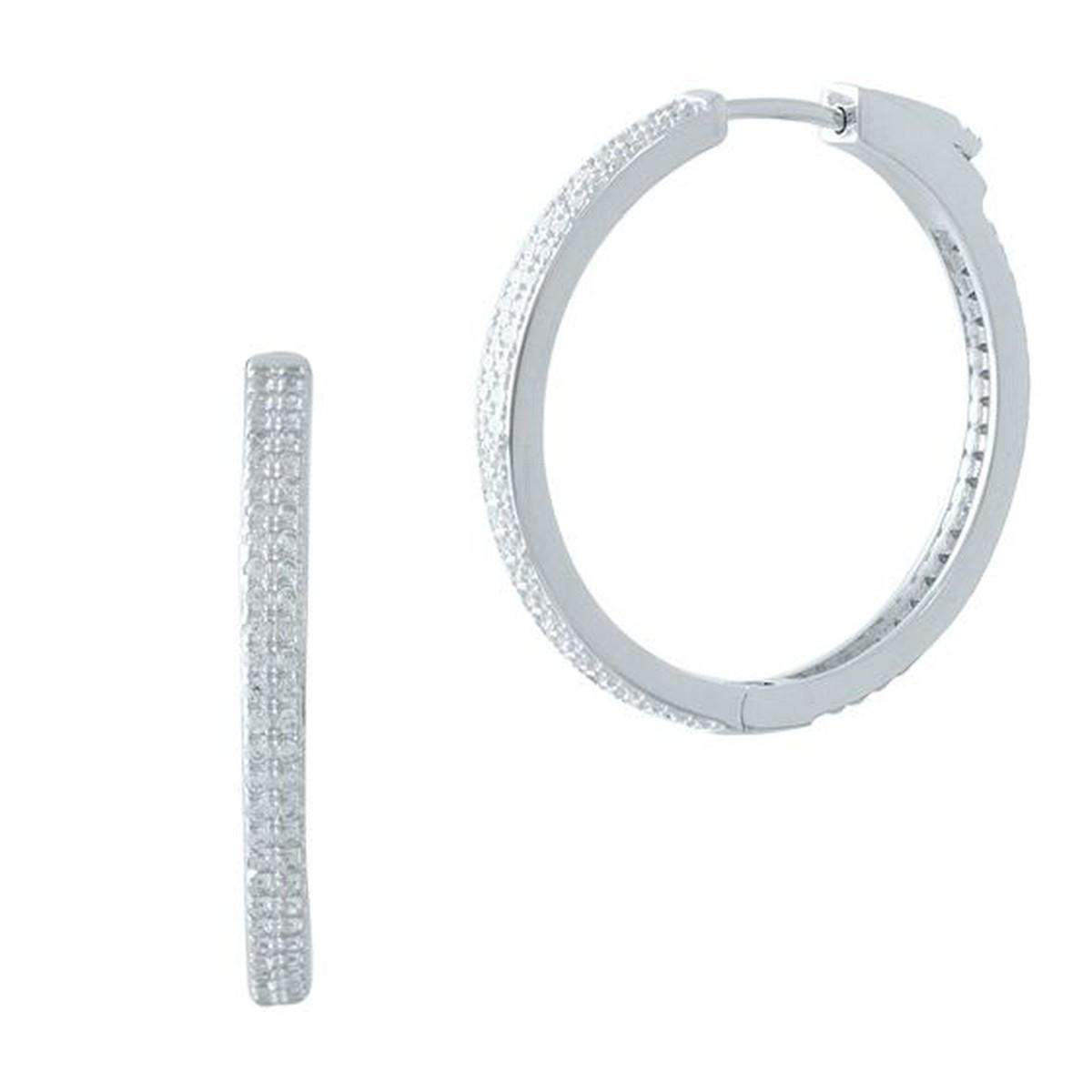 

Silver earrings with cubic zirkonia (1998311) білий