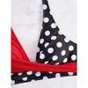 2025 European & American Color Block Polka Dot Crisscross Backless Sexy Split Swimsuit Bikini for Women