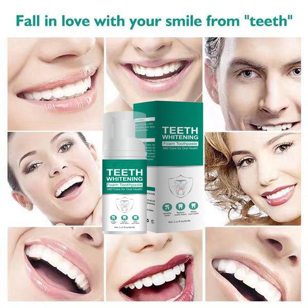 Dentifrice blanchissant les dents blanchisseur de plaque dentaire Mousse nettoyante pour les dents éclaircissant les dents blanches éliminant les taches Mousse Toothpaste
