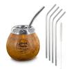 Gourd and Bombilla for Mate + 4 Stainless Steel Straws