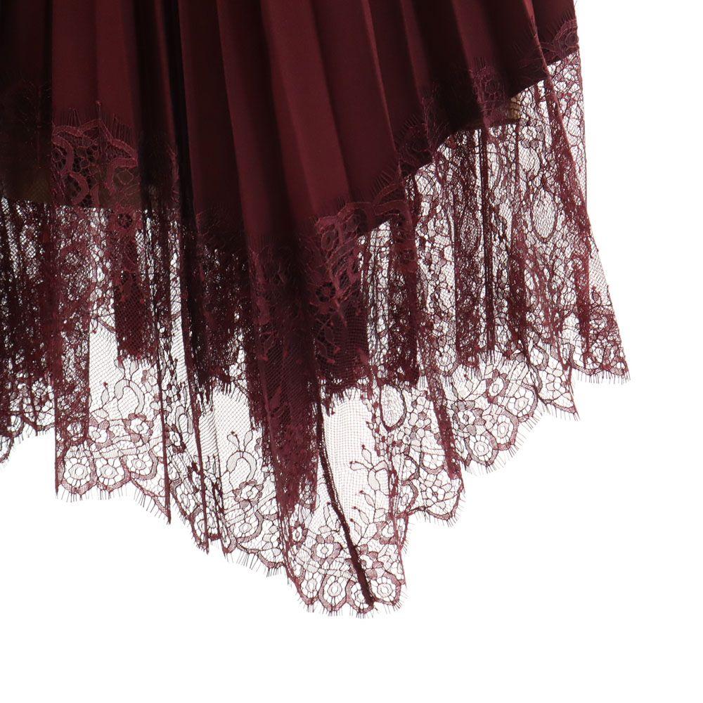 AMERI UNDRESSED Long Length Lace Switching Pleated Skirt Women Used