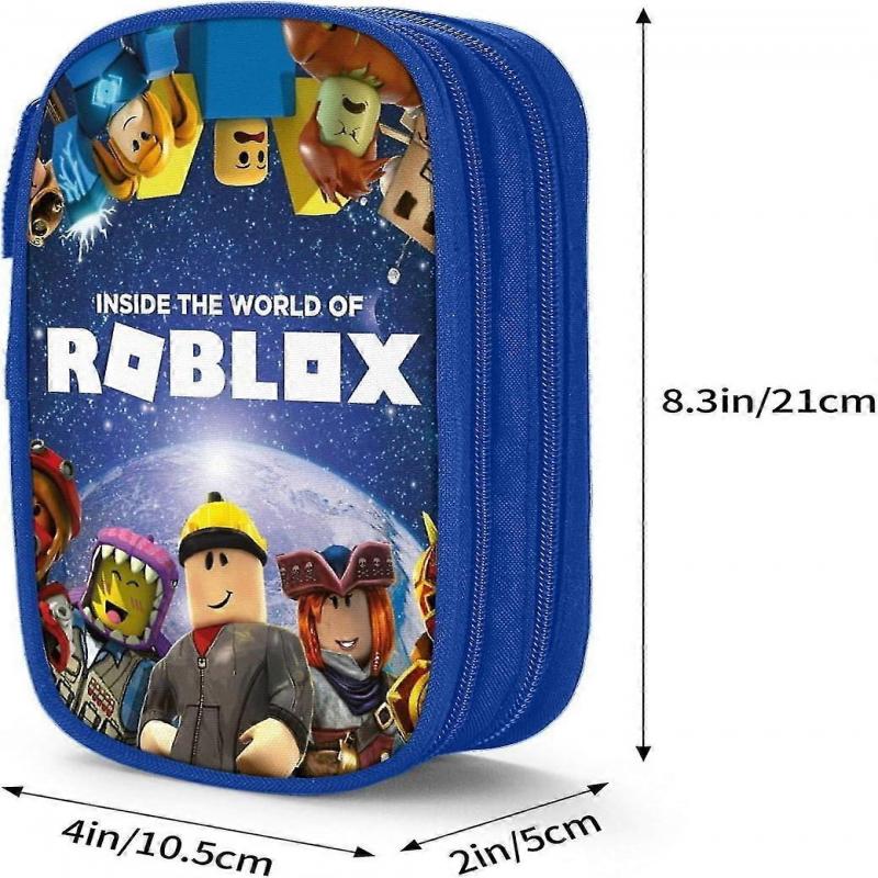 TI895 Roblox Pencil Case, Travel Cosmetic Bag, Large-Capacity Zipper Pencil Case, Stationery Storage Box, Birthday Gift pencil case, Double-Layer Zipp