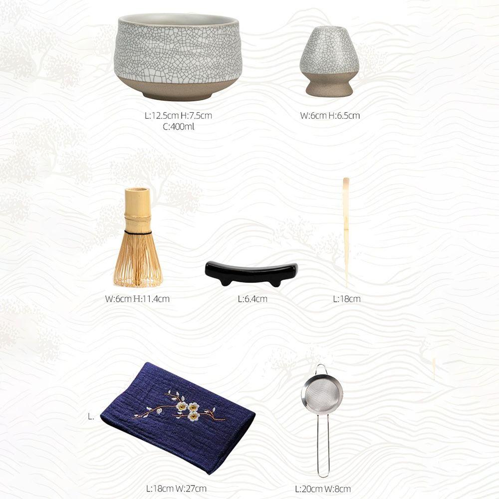 8Pcs with Pouring Spout Japanese Matcha Set Reusable Matcha Making Kit Matcha Equipment