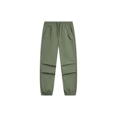 Li Ning Sports Fashion Series Solid Color Tapered Woven Cargo Pants Knitted Sports Pants Women Pants Thyme-Green AYKU610-5