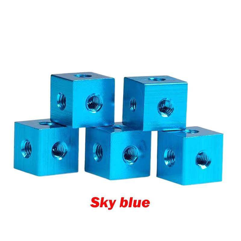 Aluminum Alloy Fixed Block Six-sided Nut M3 M4 M5 M6 M8 M10 Cube Nut Block Connector For Fixed Acrylic Sheet Accessories