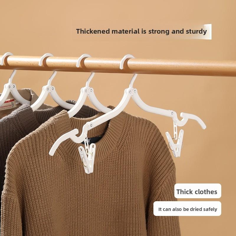 Portable Clothes Modern Hanger With Clips For Travel And Household Foldable Use
