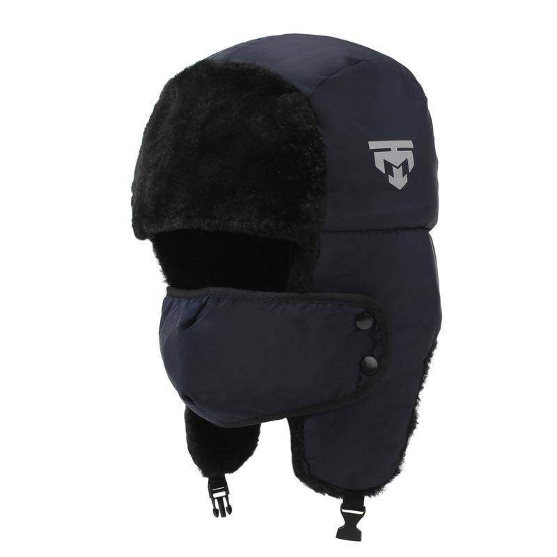 Winter Cap Men Women Velvet Thick Bomber Hat Outdoor Cycling Cap Warm Ear Protection Cold Ski Cap