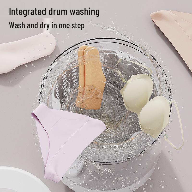 Compact Fully Automatic Washer-Dryer Combo with Blue Light Sterilization, Hand Wash Simulation for Underwear, Panties, and Socks, Large Capacity