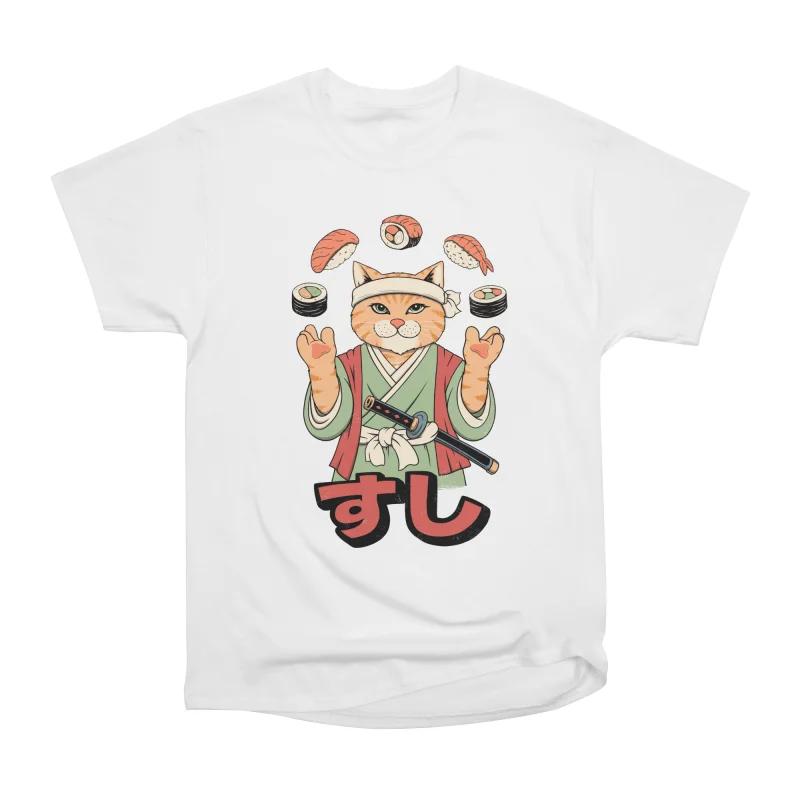 Men Casual Shirts Short Sleeves JUGGLING SUSHI Tees Oversized T-shirts S белый