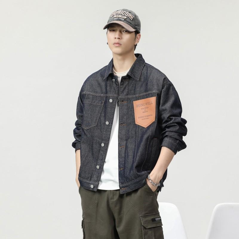 

Японская ретро джинсовая куртка мужская свободная большого размера модная брендовая грубая красивая куртка с инструментами топ модный 4XL темно-синий