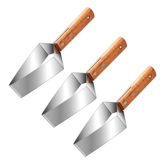 Wassermelonenschneider Edelstahl Wassermelonen-Schneidewerkzeug mit Holzgriff Ergonomischer Obstschneider für Wassermelone Cantaloupe Äpfel Leicht zu reinigen Küche