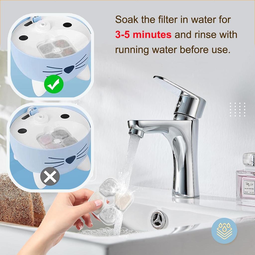 12 Pack Cat Water Fountain Filter Replacement Compatible with Catit PIXI Cat Drinking Fountain, Cat it Water Filters Keep Your Pet Healthy and