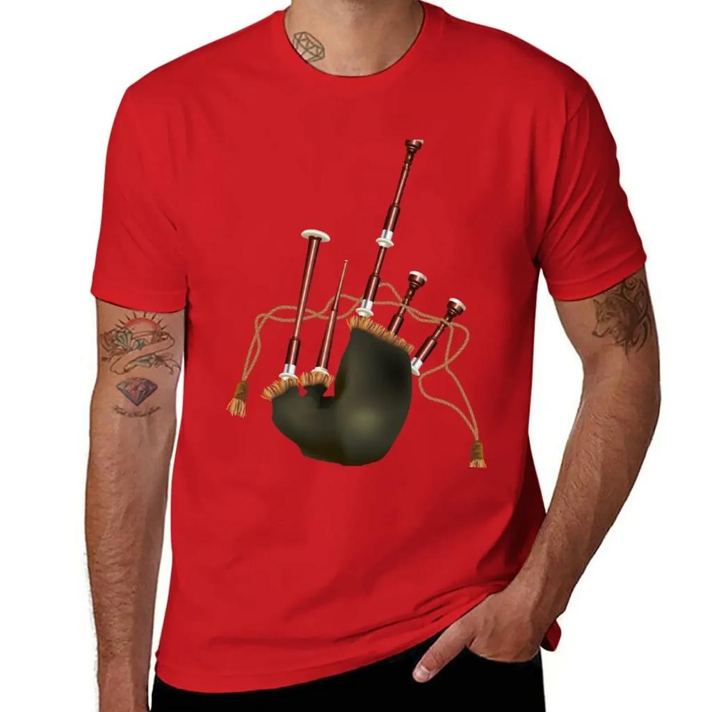 The Bagpipe T-Shirt for a Boy Aesthetic Clothes Men's Cotton T-shirt