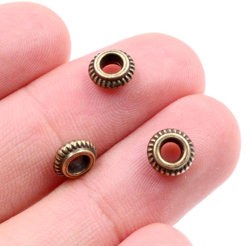 50pcs 5mm Wheel Spacer Beads, Alloy DIY Jewelry Accessories for Bracelets & Necklaces, 40g