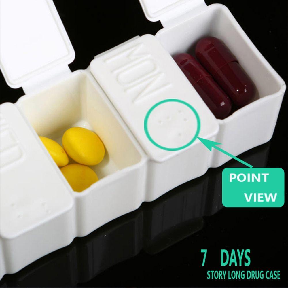 Pill Organizer Tablet Case Container Organizer 7 Day Weekly Pill Storage Box Pill Case Braille