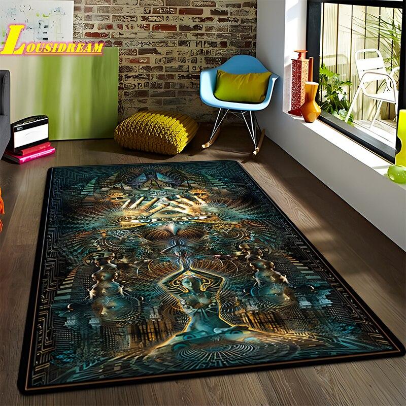 Freemason Illuminati Fashion Print Rug Home Decor Rug Anti-Slip Rug Living Room Bedroom Kitchen Bathroom Balcony Floor Mats