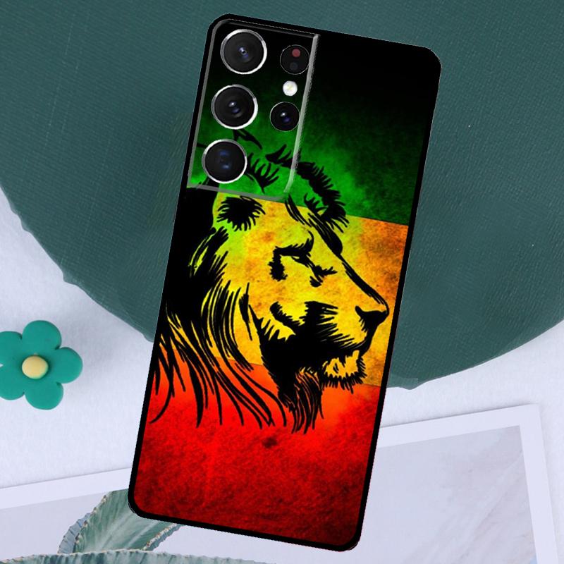 Rasta Lion Reggae Bob Marleys Case For Samsung Galaxy S24 S23 Ultra S22 Plus S20 S21 FE Note 20 10 S8 S9 S10 Plus Cover