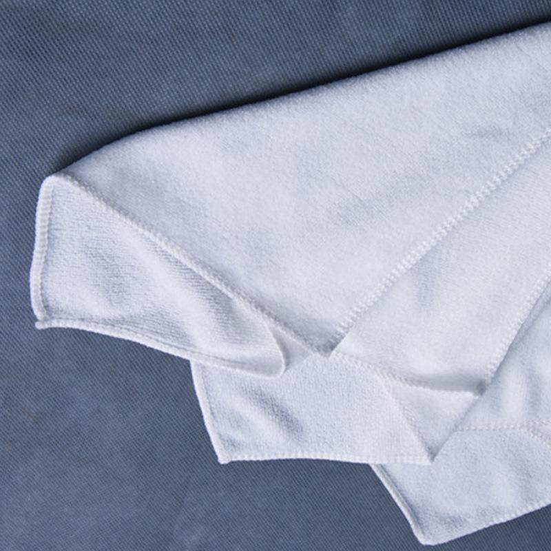 Weißes Mikrofaser-Spitzenrand-Handtuch Weiches Saugfähiges Reinigungstuch Perfekt zum Abwischen Polieren und Täglichen Haushaltsreinigung