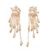 Women Fashion Shiny Star Design Tassel Long Earrings