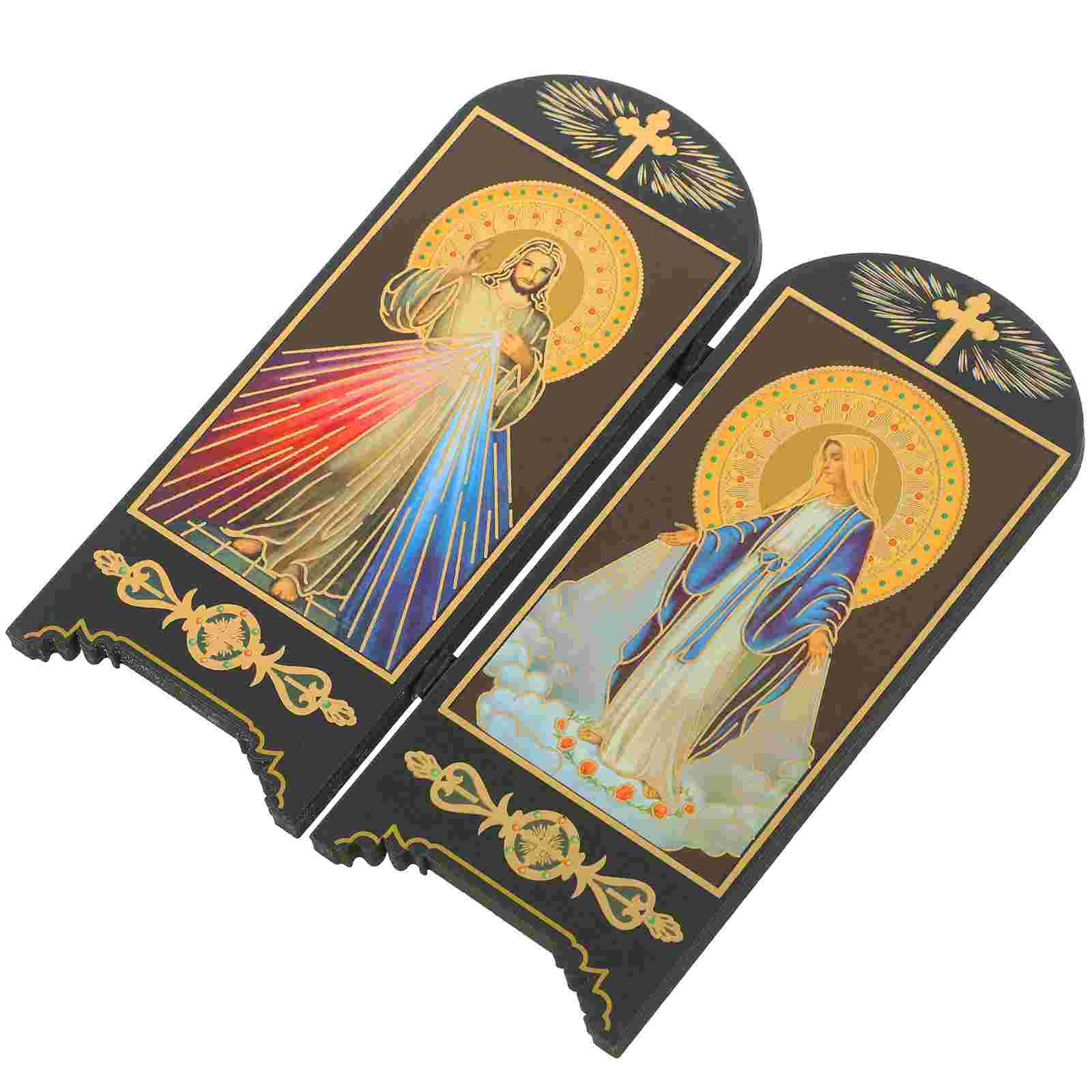 

Настольное украшение Домашний декор Эмблемы Дева Мария Украшение Католицизм Украшение Аксессуары Знак Святое Семейство Табличка 13x11.3cm