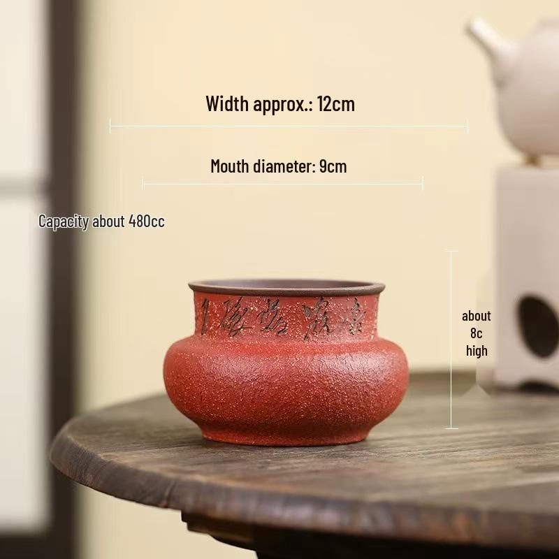 Yixing Zisha Handmade Ceramic Tea Waste Bowl Pen Holder