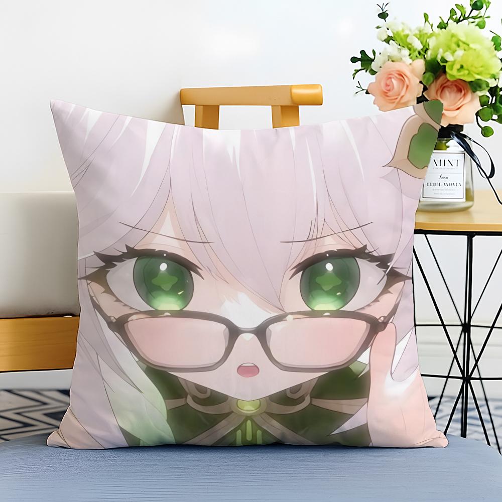 Hot Games Genshin Impact Cushion Cover Washable Linen comfort Soft for Sofa Bed Cozy Home Room Decor