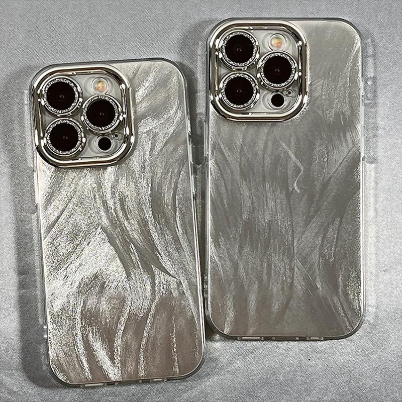 High End Feather Yarn Mobile Phone Case Suitable for 17 Apple 15 Promax Mirror Mask Iphone16 All Inclusive 12 Laser 14