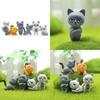 Modish 6pcs Set Kawaii Zakka Cute Unhappy Cat Doll Adorable Mini Cartoon Figures