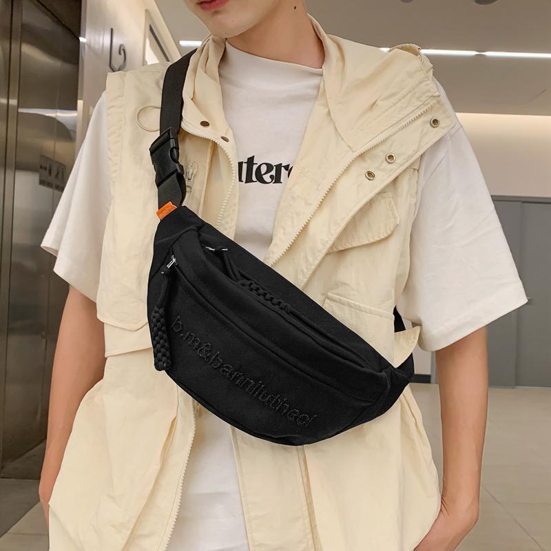 Chest Bag Men Women's Crossbody Bag Waist Bag Student Embroidered Satchel