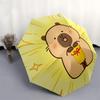 1pc Cute Capybara Automatic Folding Umbrella, Portable Collapsible Design, 8-Rib Iron Frame, Outdoor Accessory yy250905062
