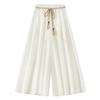 Women's Lyocell Blend Cropped Wide-Leg Pants