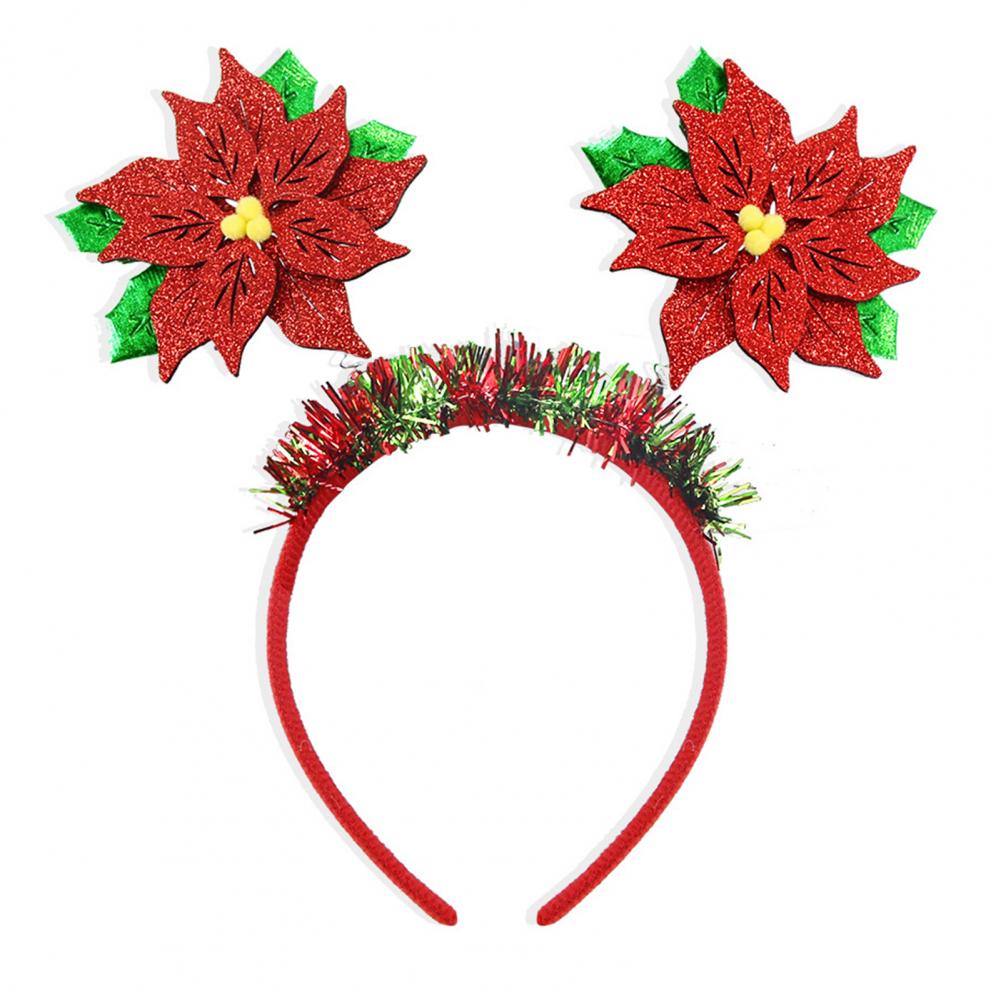 Green Holiday Headbands Festive Christmas Headbands for Parties Photos Snowman Reindeer Santa Hat Hair Hoop Accessories for Kids