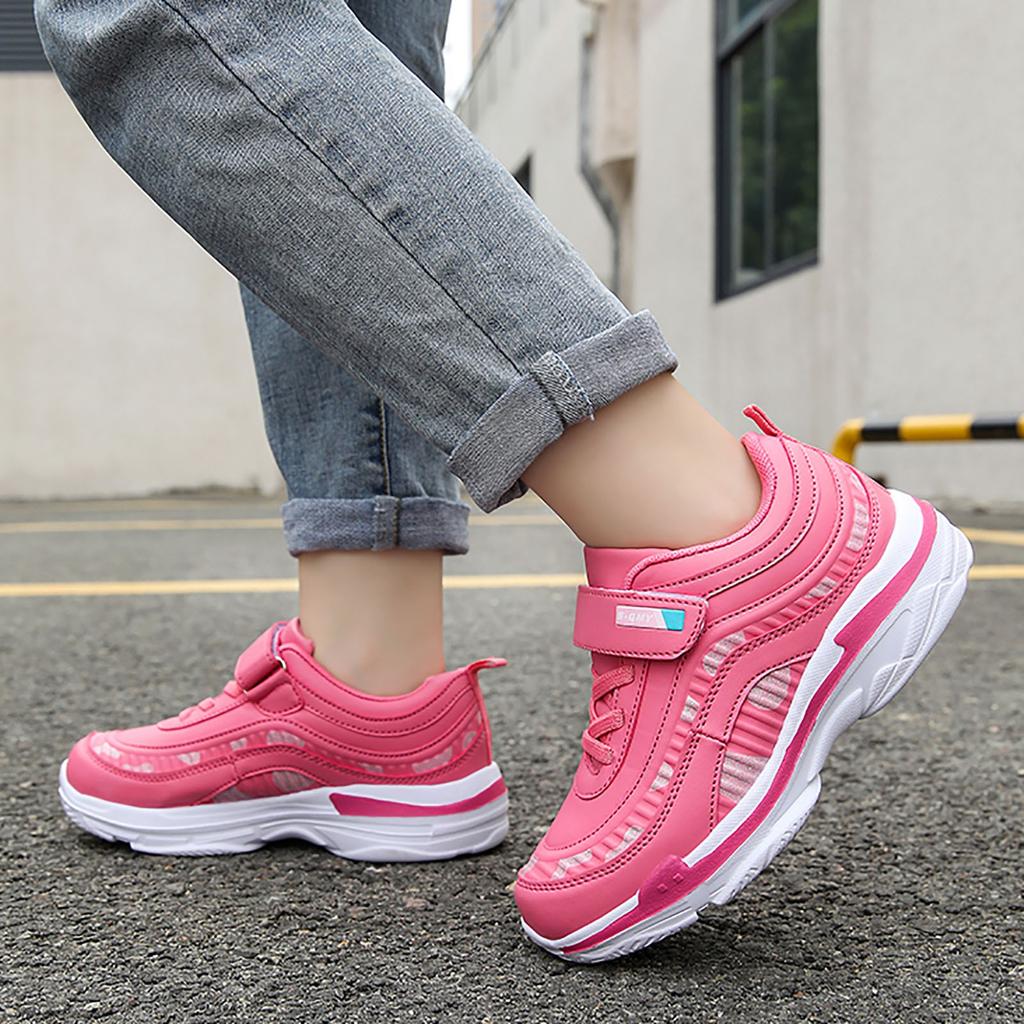 Girls Sport Shoes Waterproof Running Kids Sneakers Casual Leather Pink Breathable Fashion Anti-Slip Lightweight Children Shoes