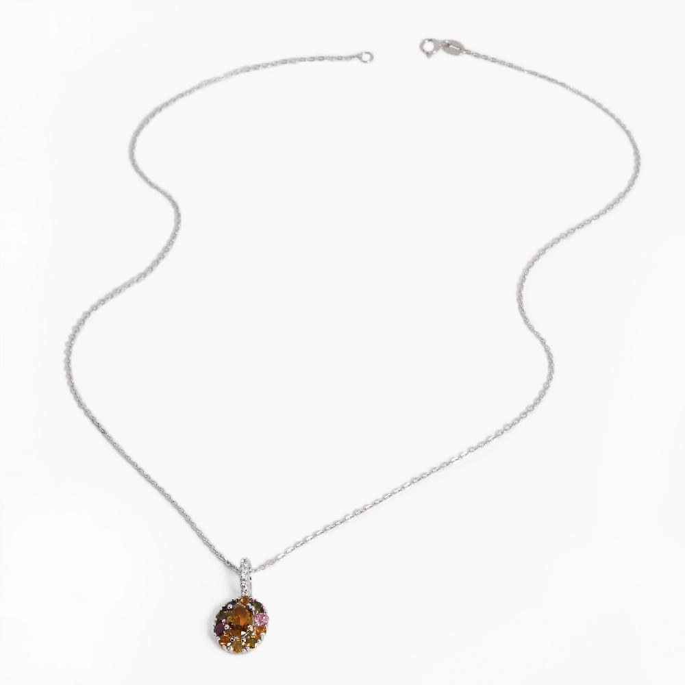 Splendido set di gioielli raffinati in argento sterling 925 con gemme di tormalina naturale colorata per feste da donna e outfit quotidiani