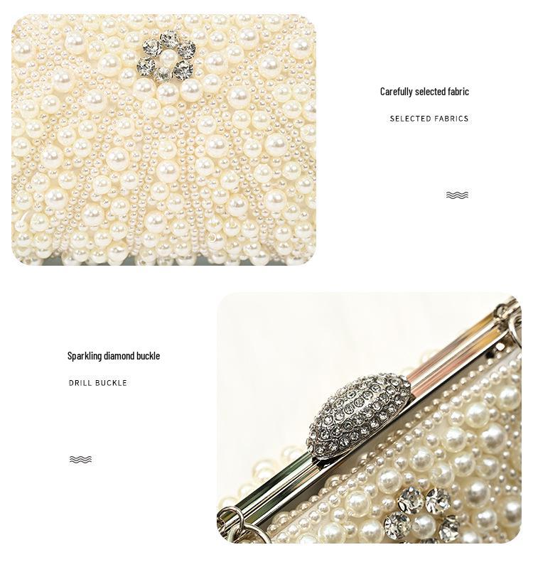 Vintage Chic Pearl Evening Handbag for Women - Ideal for Parties, Banquets, and Formal Events