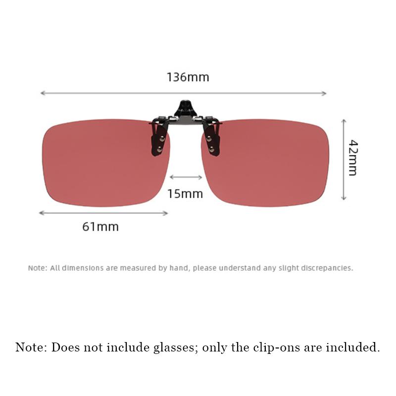 Occhiali da sole a clip quadrati 2026 Donna Lenti polarizzate rosse UV400 Uomo Clip per occhiali Antiriflesso Occhiali vintage Occhiali HD a clip