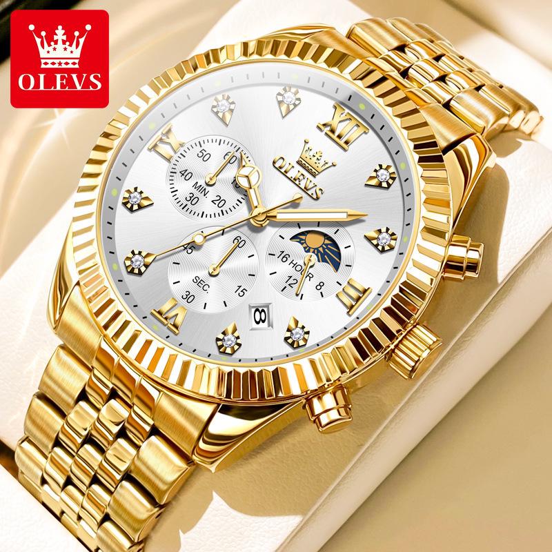 

Olleis Men s Quartz Watch - Gold, New Design