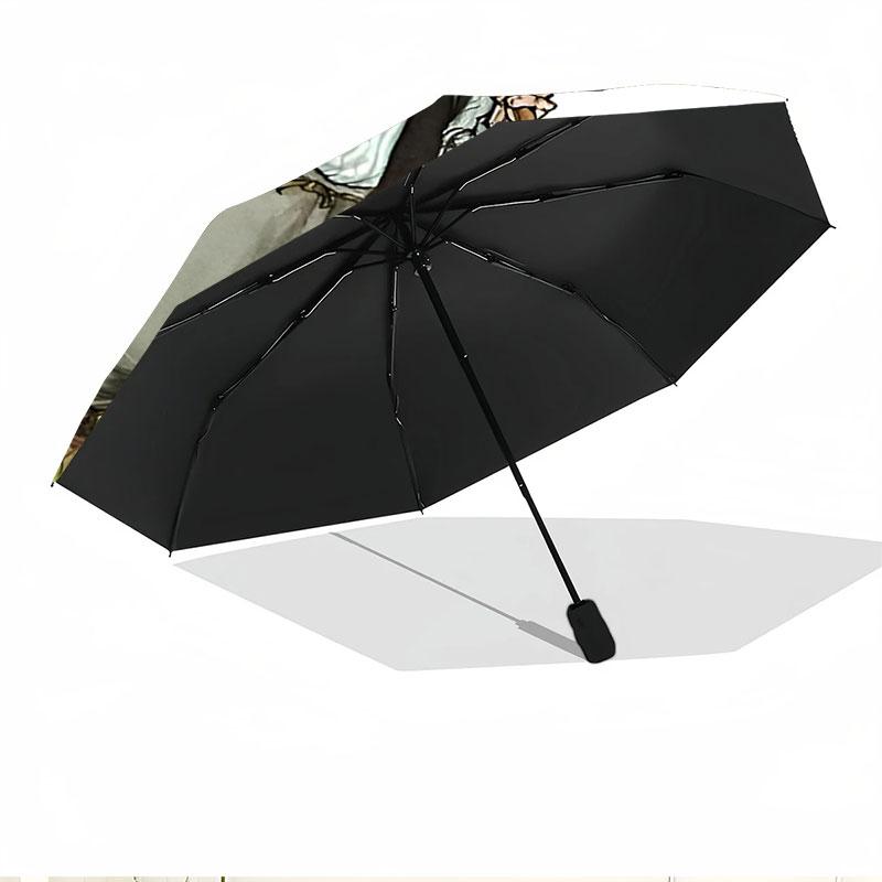 Pettersson und Findus Print Automatic Open Close Umbrella, Portable Foldable Umbrella, for Outdoor Commute Camping Trip, Ideal Birthday Gift