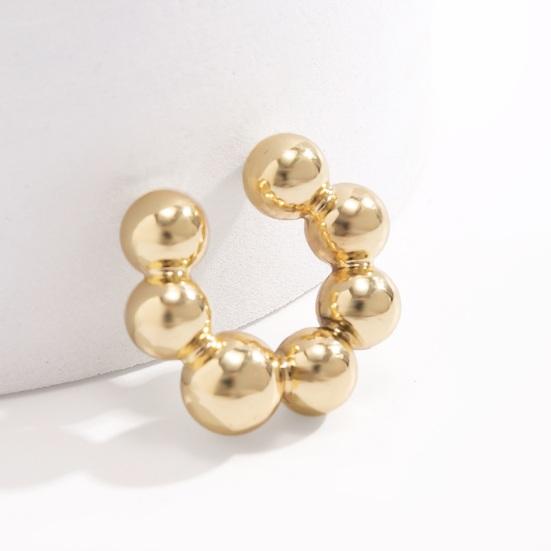 1 pereche de cercei huggie pentru femei, în formă de cerc geometrică, răsucite, fără străpunsuri, bijuterii exagerate pentru urechi.