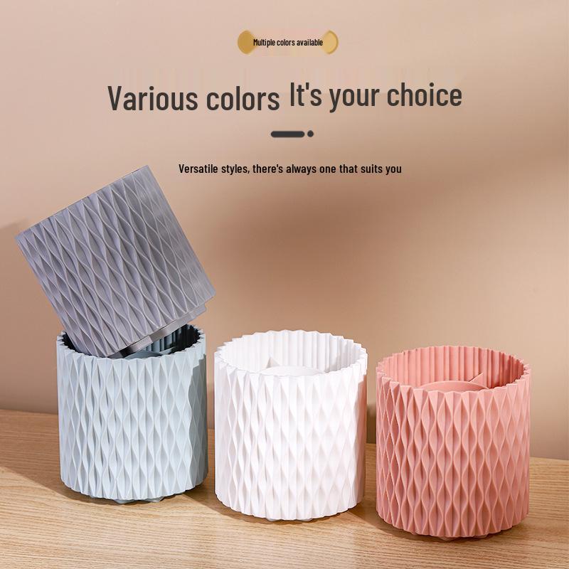 Rotating Makeup Brush & Cosmetic Holder - Divided Storage Tube for Eyebrow Pencils, Eye Shadows, Lipsticks & More