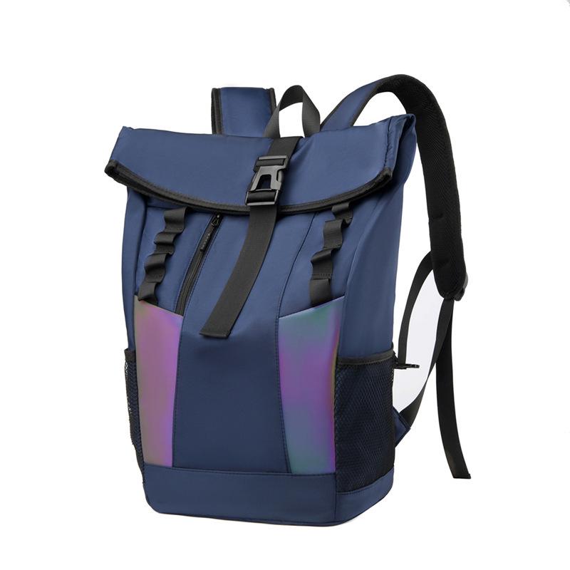 Reflektierender Roll-Up-Rucksack im Hongkong-Stil: Trendiger, vielseitiger Rucksack mit großem Fassungsvermögen zum Wandern und für die Freizeit.