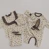 Korean Floral Waffle Baby Romper - Spring 2025 Newborn Snap Crotch Bodysuit