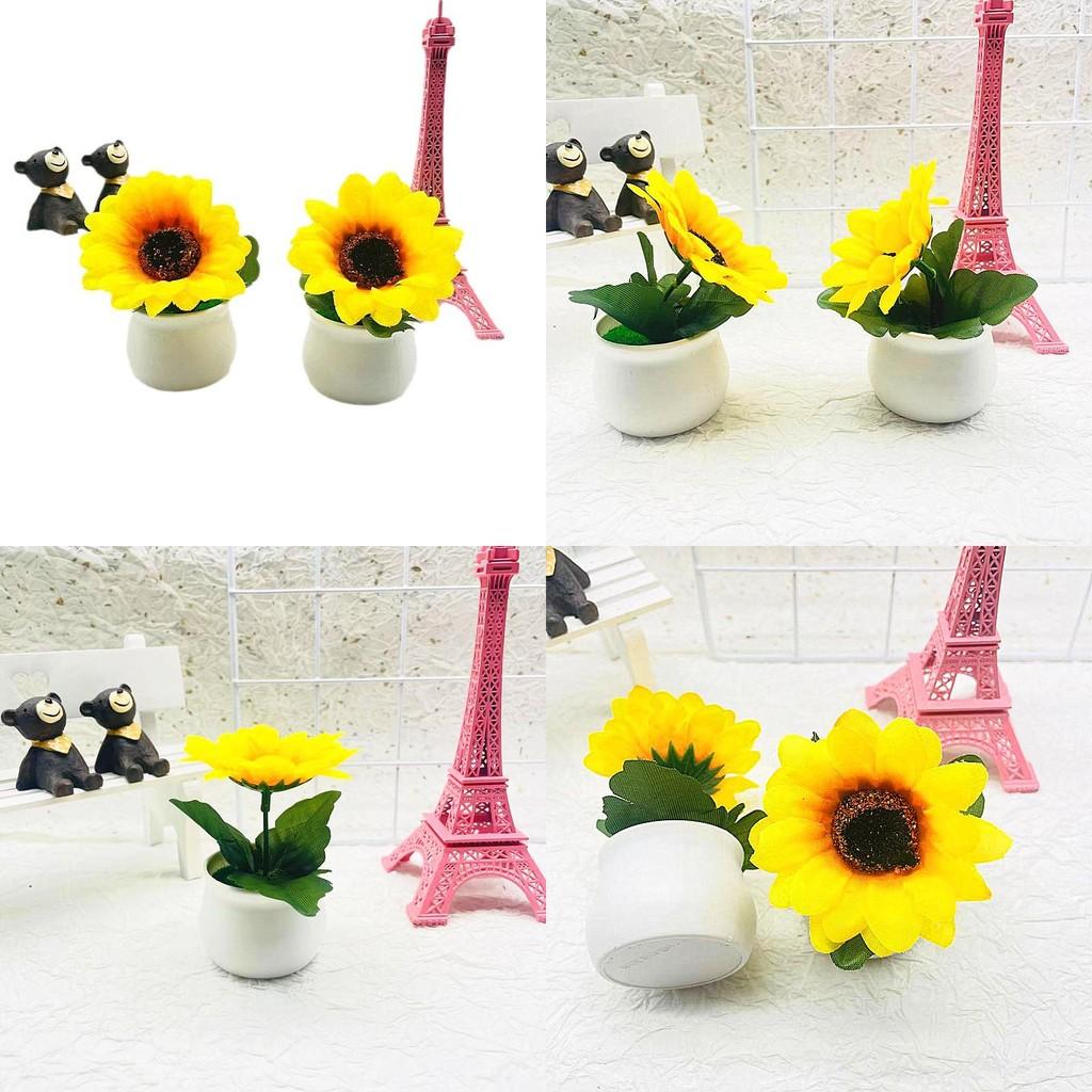 Small Artificial Sunflower Plant Potted Plant Bonsai For Home Decor Flower Fake