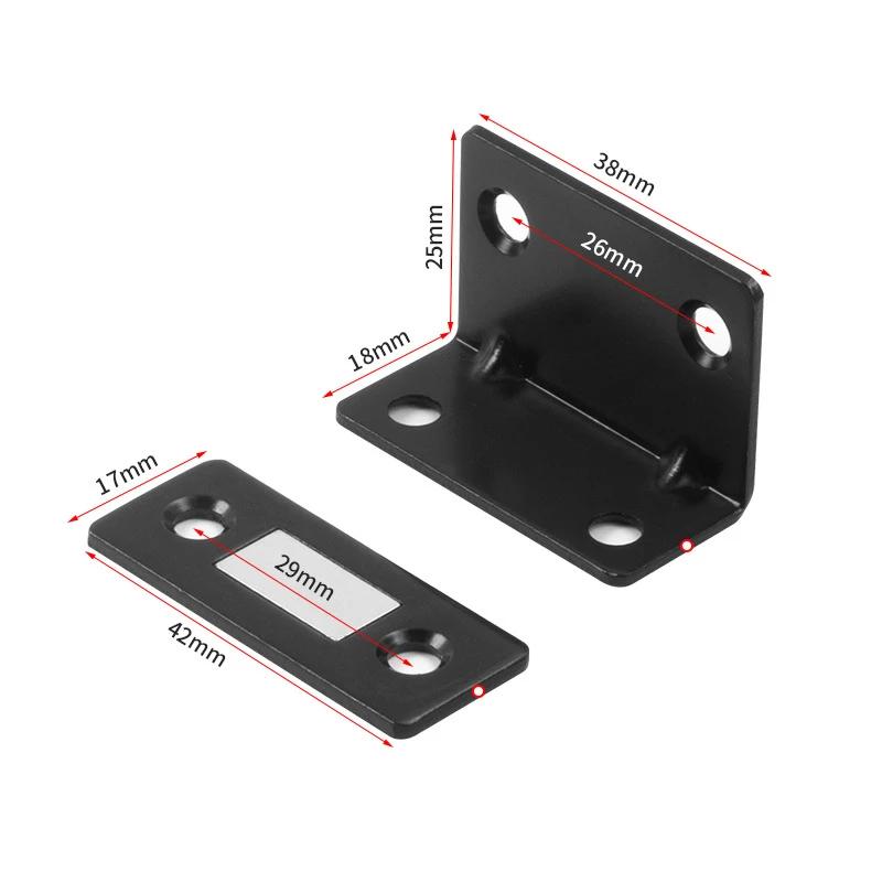 1-20PCS L Shape No Drill Magnetic Sliding Door Catch Strong Invisible Cabinet Magnet for Wardrobe Closet Pull Push Lock