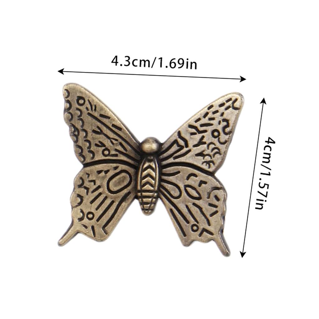 1pc 43mm Butterfly Handle W/screw Vintage Decor Knob Pull Dresser Drawer Cabinet Furniture Hardware Antique Bronze Red Copper