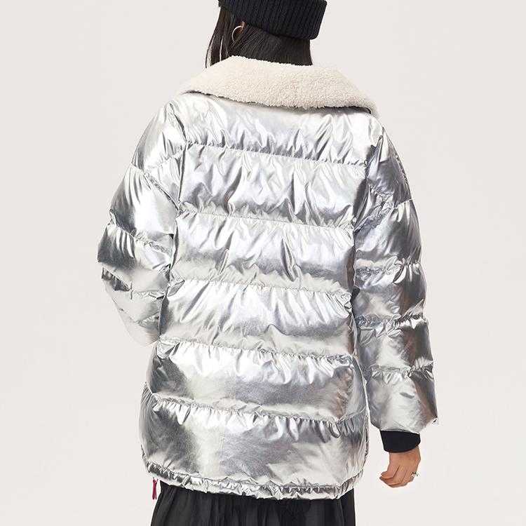 Fila Fusion Printed Logo Spliced Warm Puffer Jacket Women outerwear Ukarala-Silver T11W146901F-IV