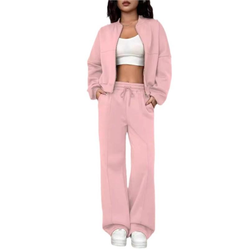 Moda Tuta Sportiva Bianca Due Pezzi da Donna Maglietta Sportiva Larga Set di Pantaloni Casual Abbigliamento Sportivo Tuta da Ginnastica Donna Outfit Primavera da Donna